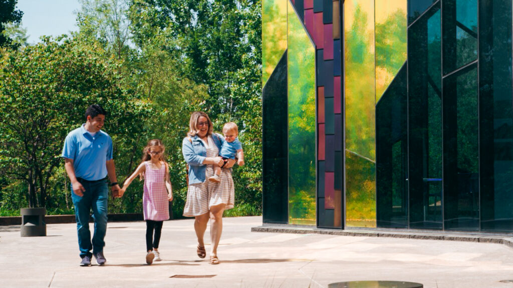 Family walking in Overland Park, Kansas find things to do in the community.