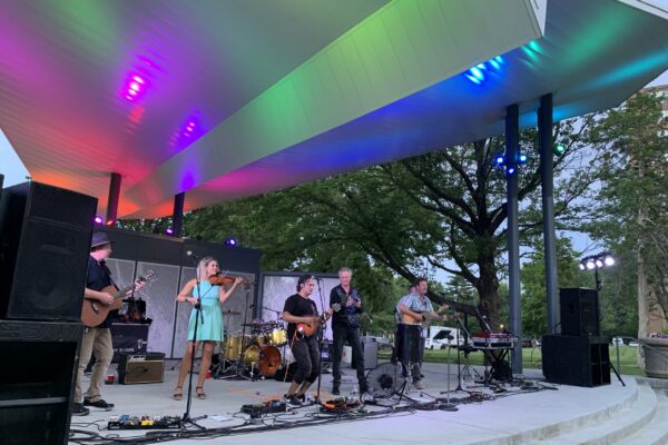 Band performing at the summer music night in downtown OP