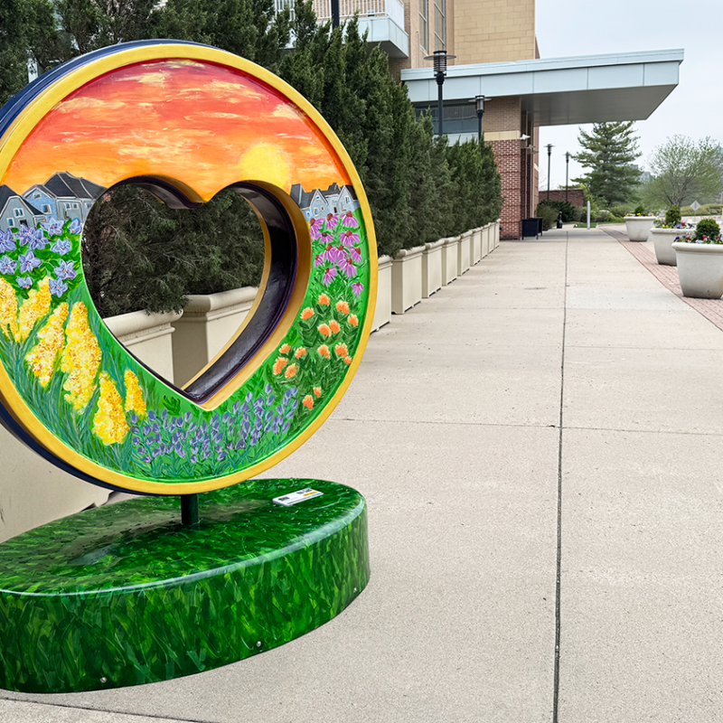 Parade of Hearts Overland Park. Heart outside of the Convention Center
